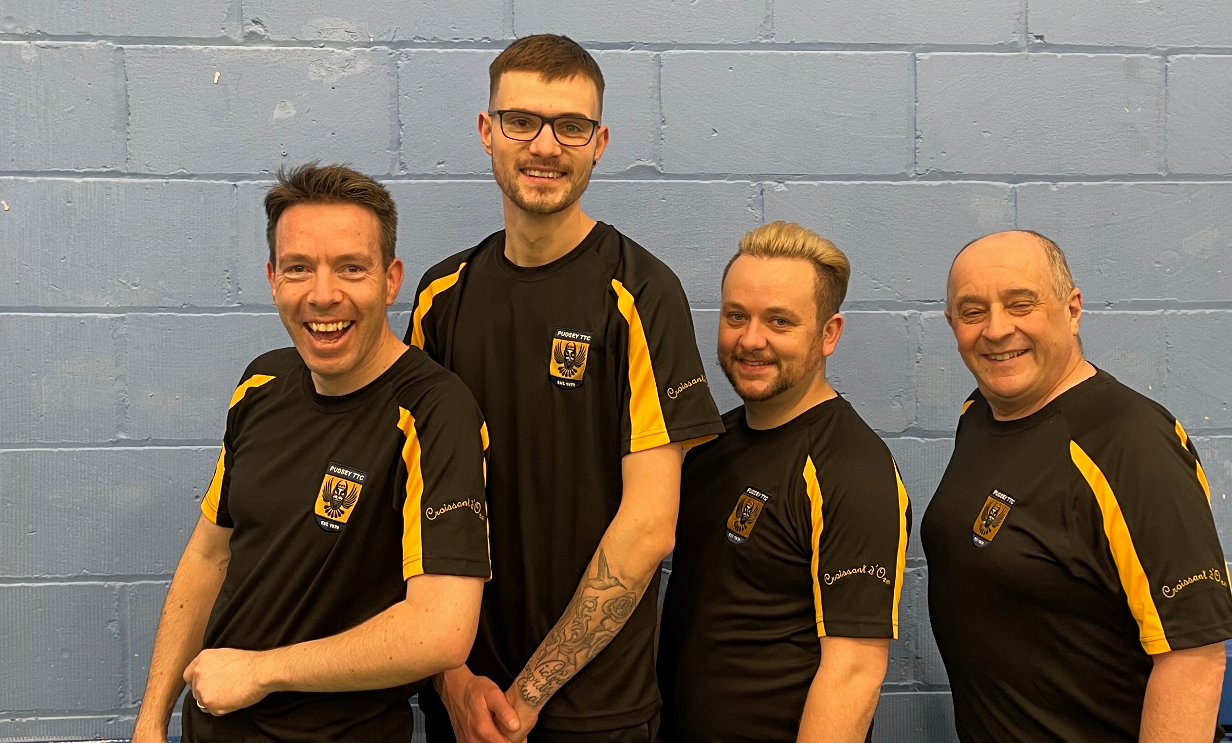 Senior British League Team wearing sponsored shirts Senior British League Team wearing sponsored shirts
